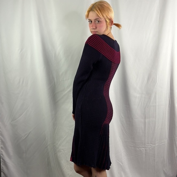 Rewance Indigo  Fitted Midi Sweater Dress - Picture 3 of 11